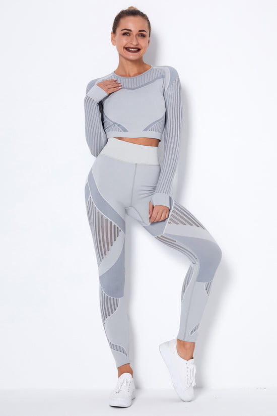 Seamless Yoga Suit : Long-Sleeved Absorbent Knit Activewear