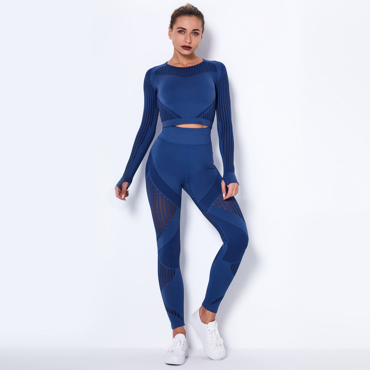 Seamless Yoga Suit : Long-Sleeved Absorbent Knit Activewear