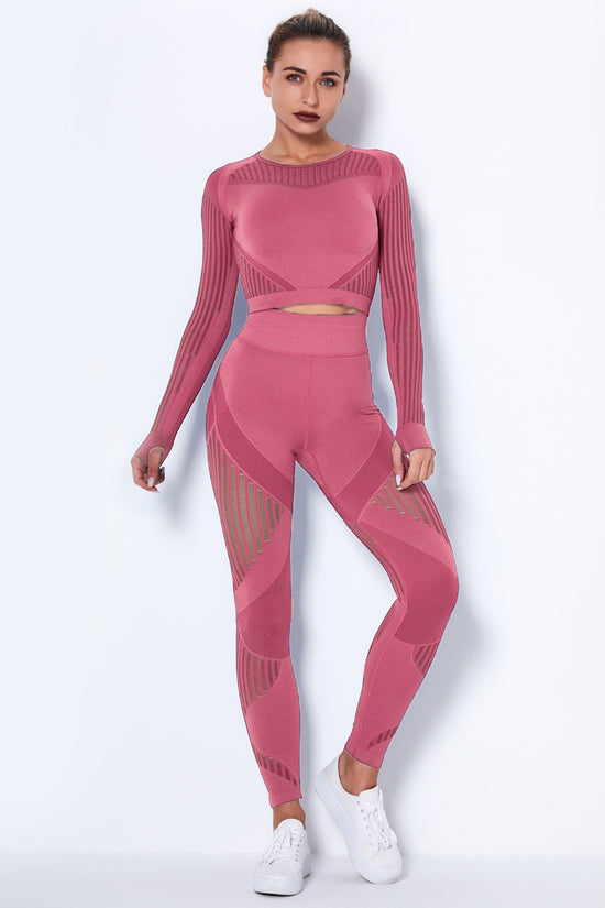 Seamless Yoga Suit : Long-Sleeved Absorbent Knit Activewear